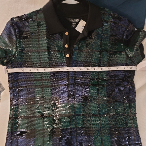 LAUREN Ralph LaurenPlaid Sequined Polo Dress (xs) - Picture 11 of 12